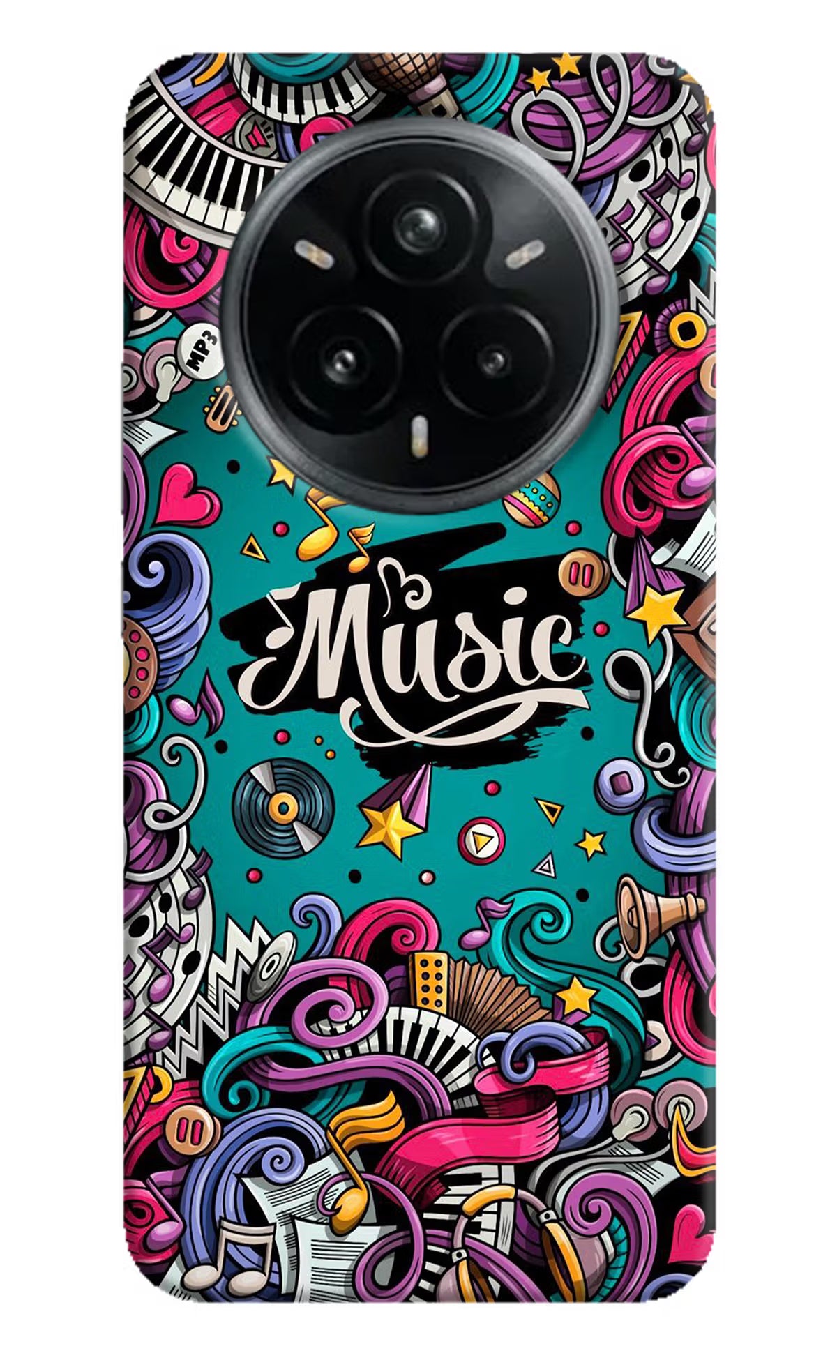Music Graffiti Realme 14 Pro Plus 5G Hard Case Back Cover by Casekaro