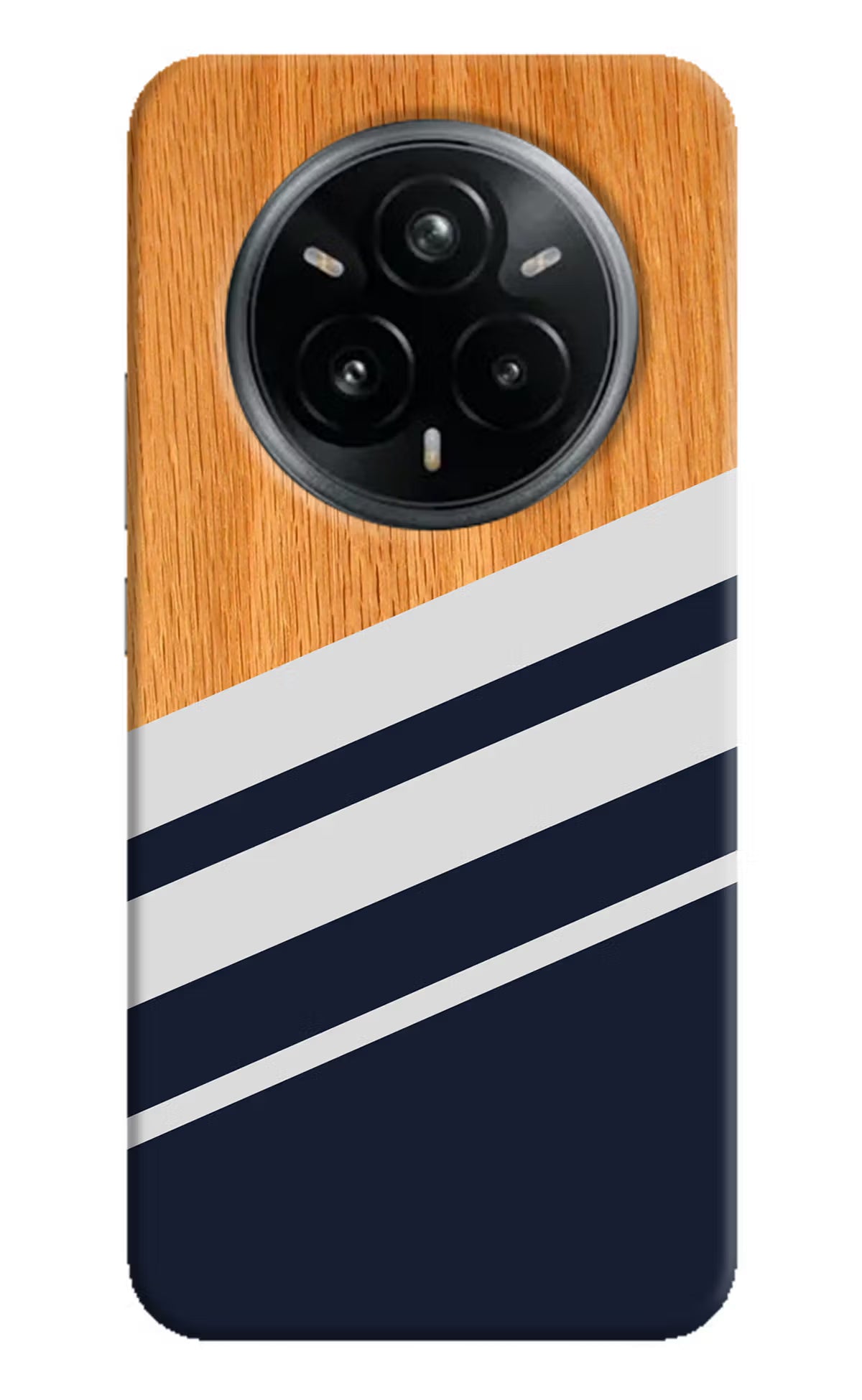 Blue and white wooden Realme 14 Pro Plus 5G Hard Case Back Cover by Casekaro