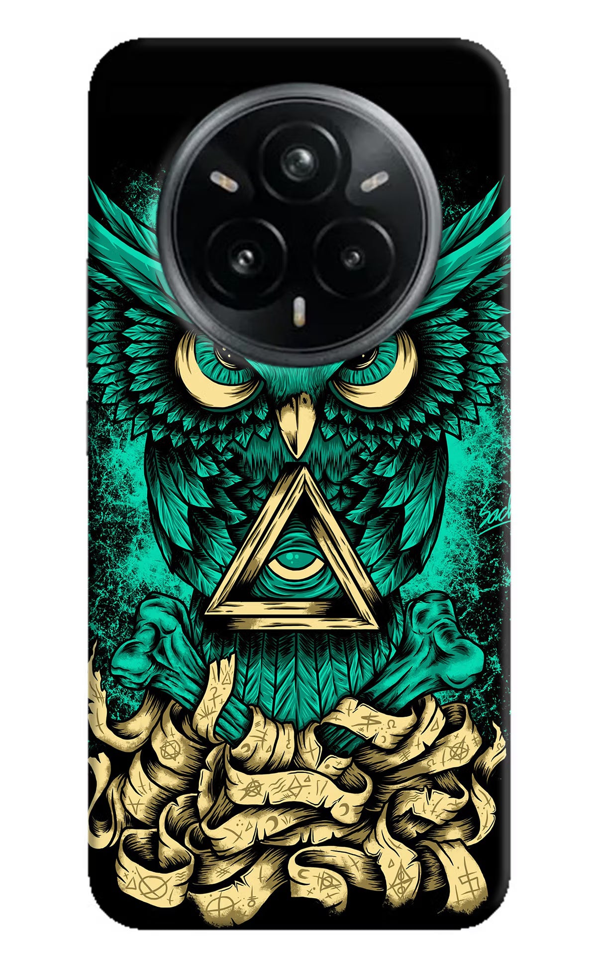 Green Owl Realme 14 Pro Plus 5G Hard Case Back Cover by Casekaro