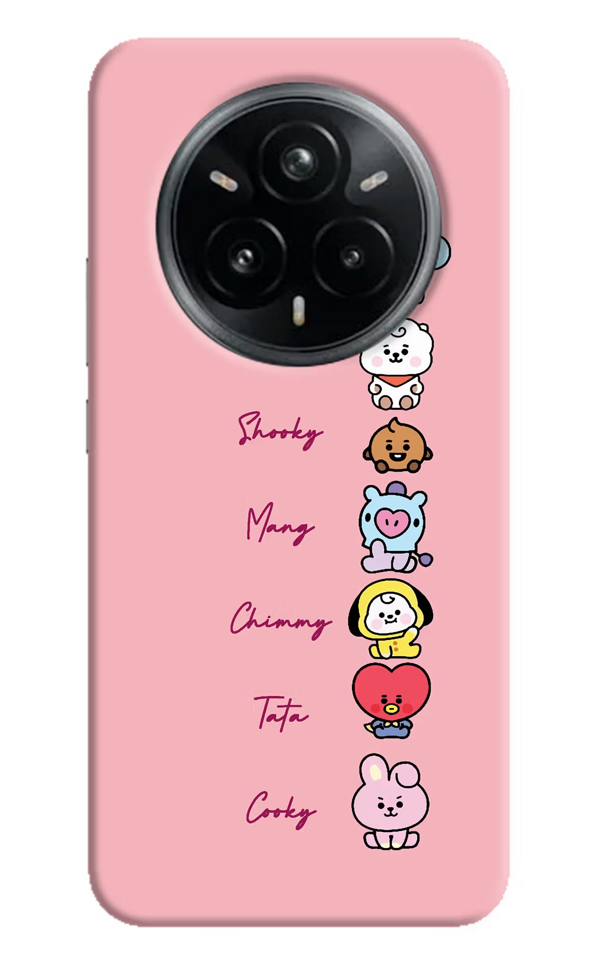 BTS names Realme 14 Pro Plus 5G Hard Case Back Cover by Casekaro