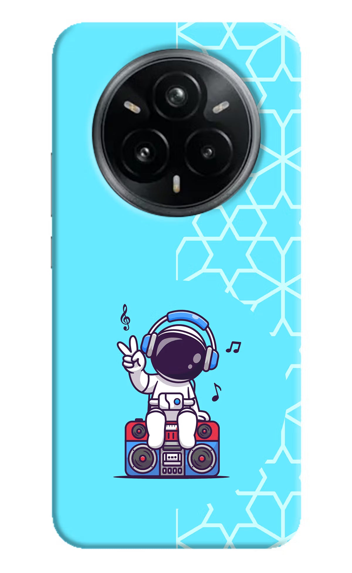Cute Astronaut Chilling Realme 14 Pro Plus 5G Hard Case Back Cover by Casekaro