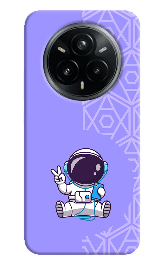 Cute Astronaut Chilling Realme 14 Pro Plus 5G Hard Case Back Cover by Casekaro