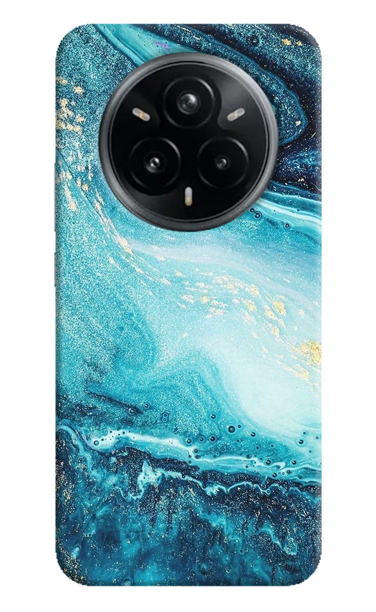Blue Glitter Marble Realme 14 Pro Plus 5G Hard Case Back Cover by Casekaro