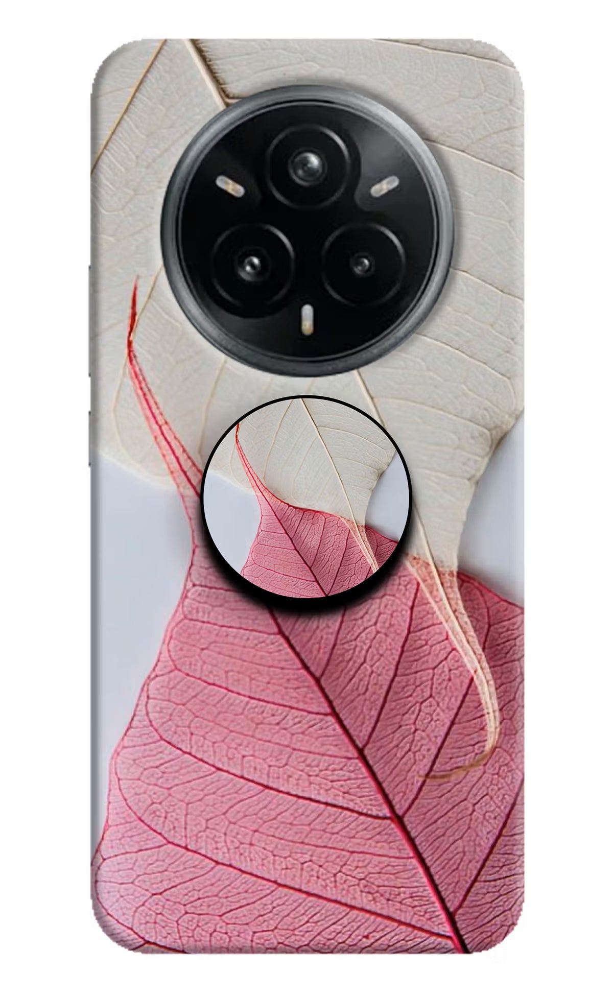 White Pink Leaf Realme 14 Pro Plus 5G Pop Case by Casekaro