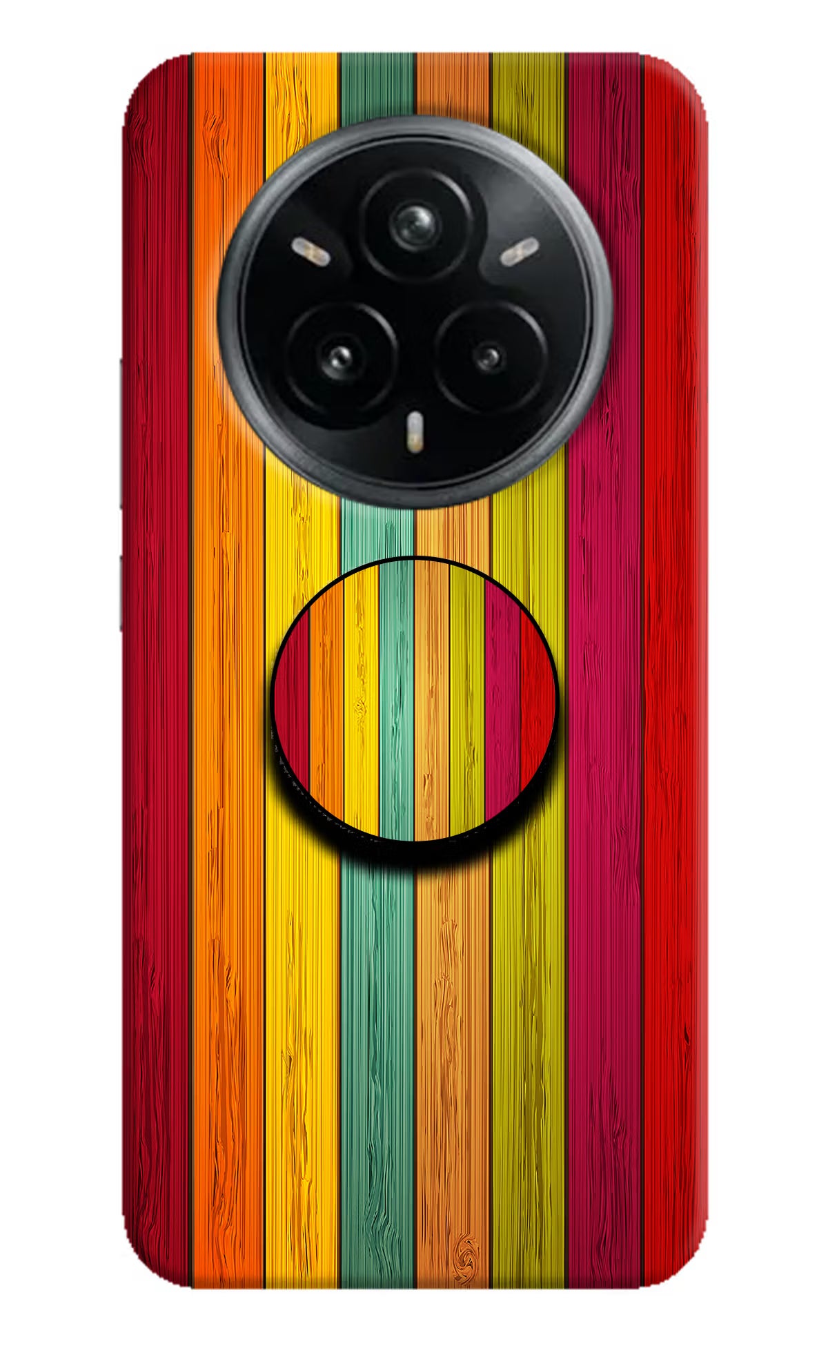 Multicolor Wooden Realme 14 Pro Plus 5G Pop Case by Casekaro