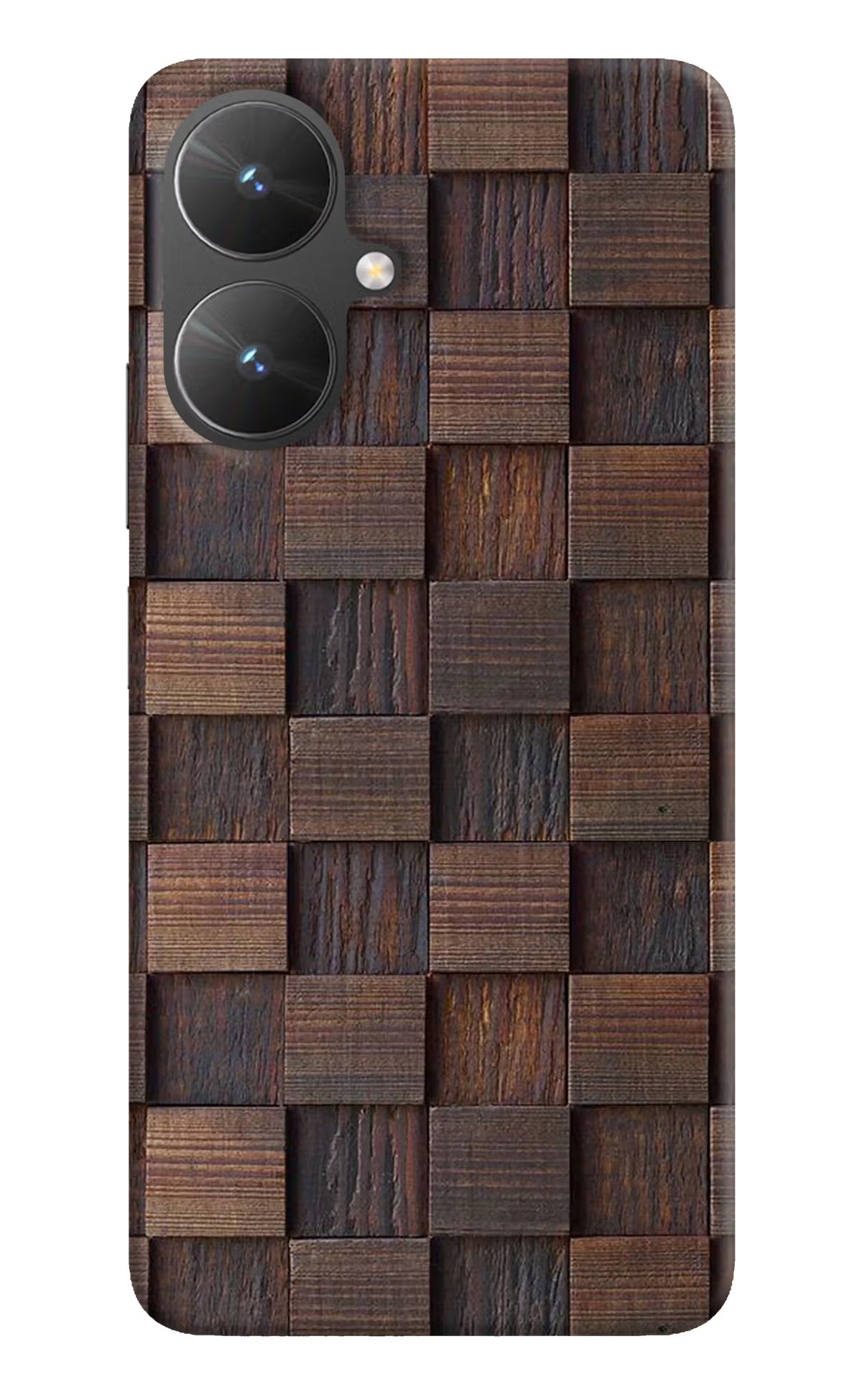 Wooden Cube Design Poco M6 5G Hard Case Back Cover by Casekaro