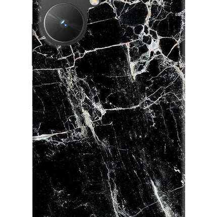Black Marble Texture Poco M6 5G Hard Case Back Cover by Casekaro