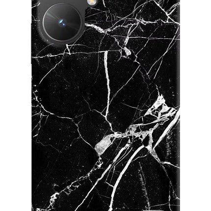 Black Marble Pattern Poco M6 5G Hard Case Back Cover by Casekaro