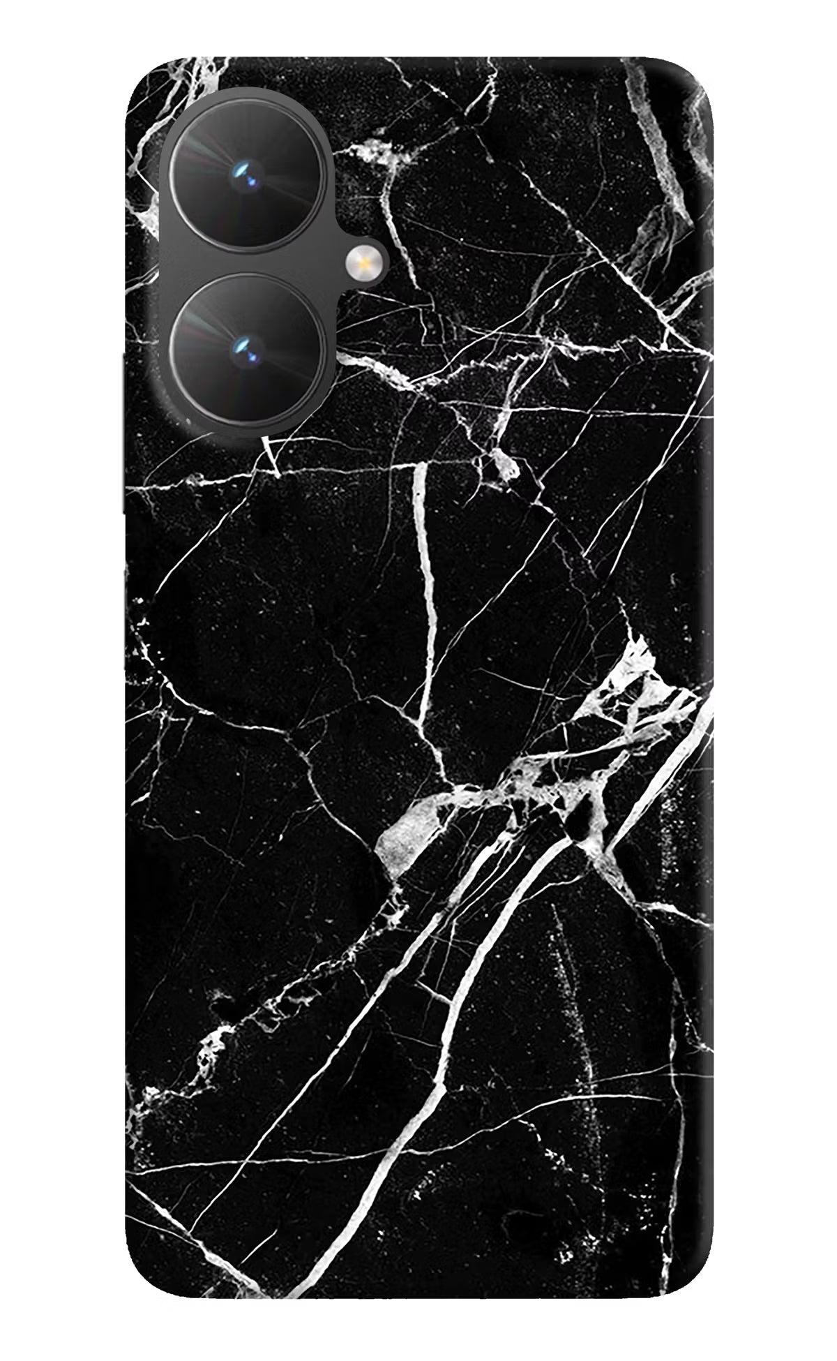 Black Marble Pattern Poco M6 5G Hard Case Back Cover by Casekaro