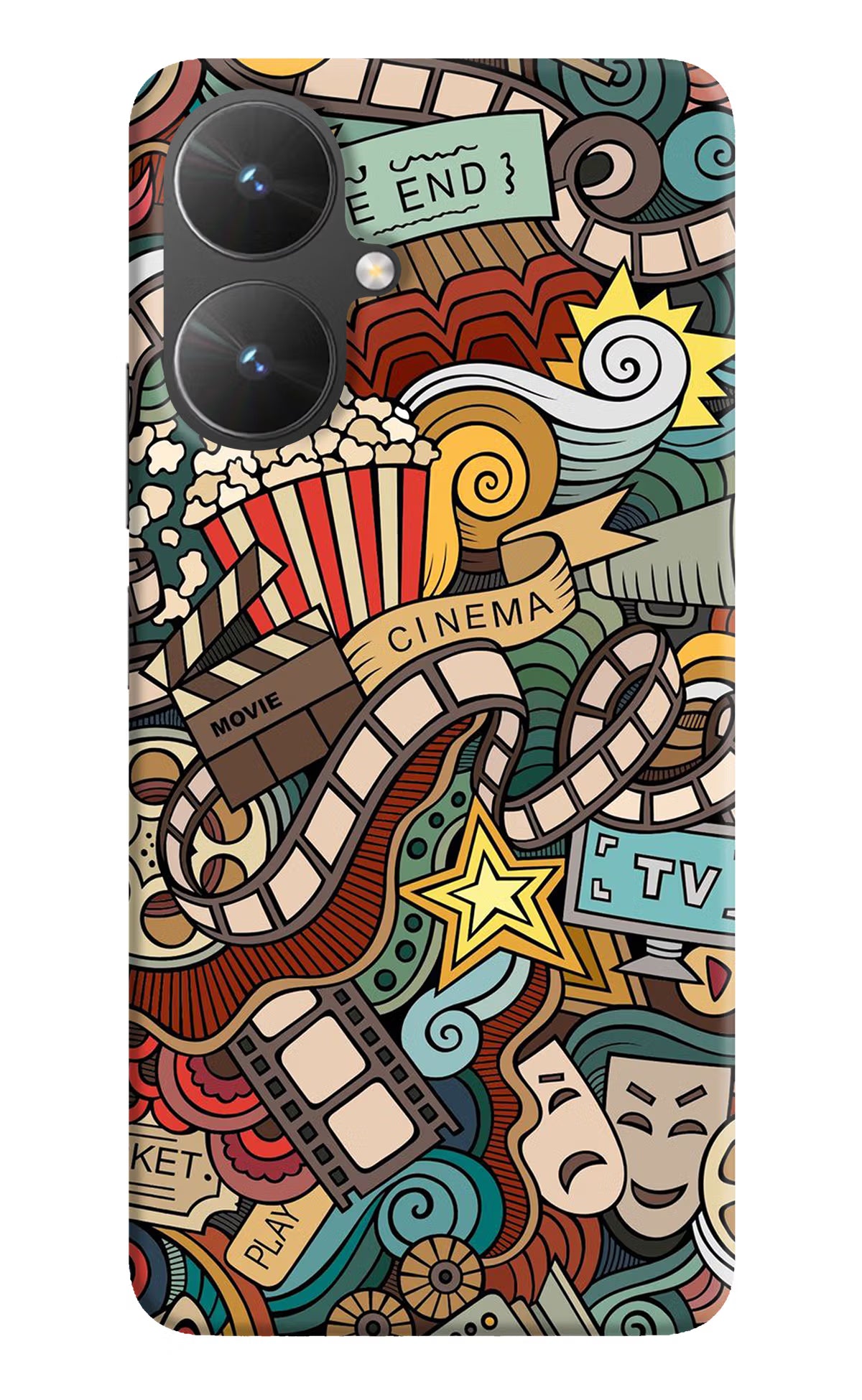 Cinema Abstract Poco M6 5G Hard Case Back Cover by Casekaro