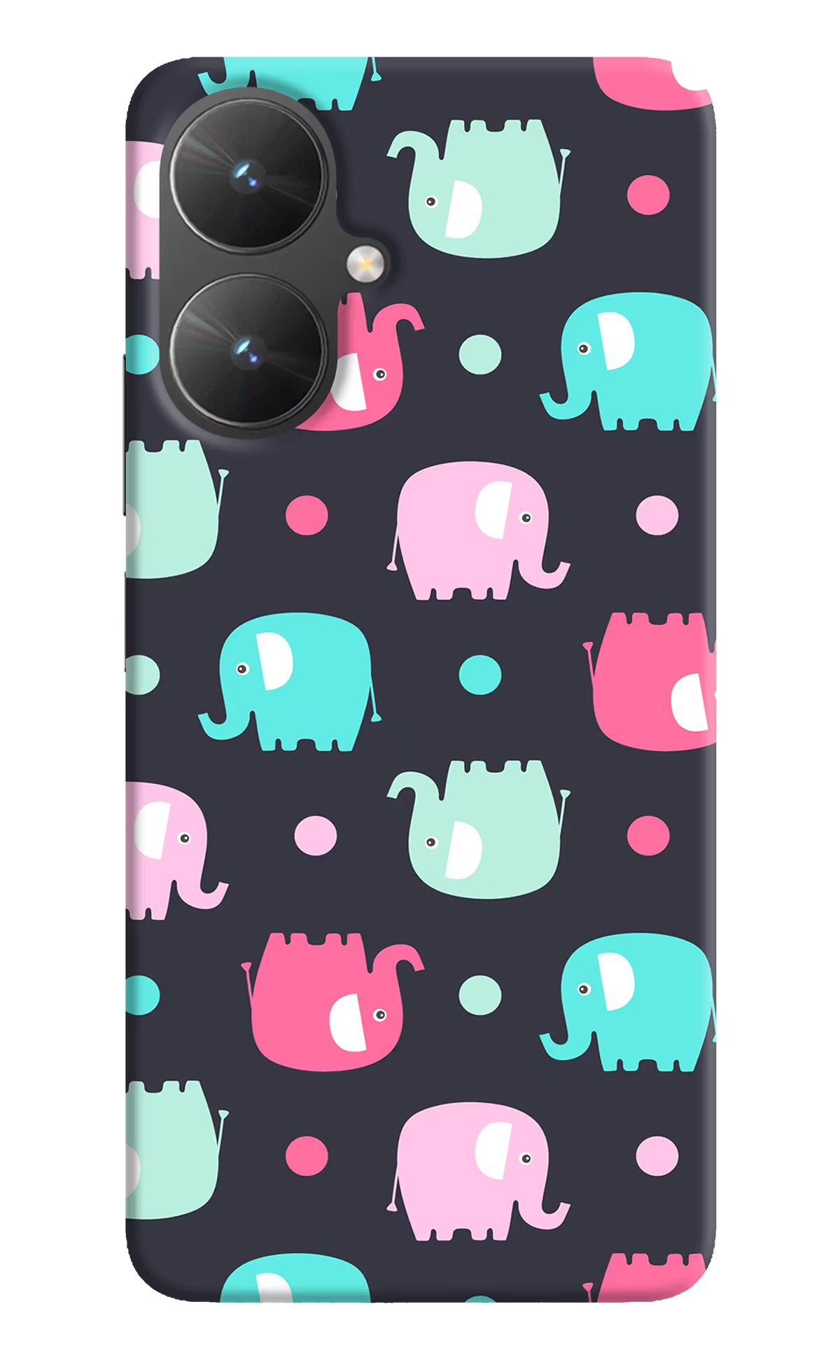 Elephants Poco M6 5G Hard Case Back Cover by Casekaro