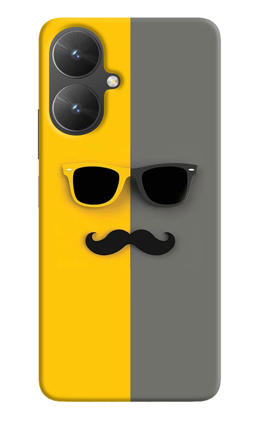 Sunglasses with Mustache Poco M6 5G Hard Case Back Cover by Casekaro