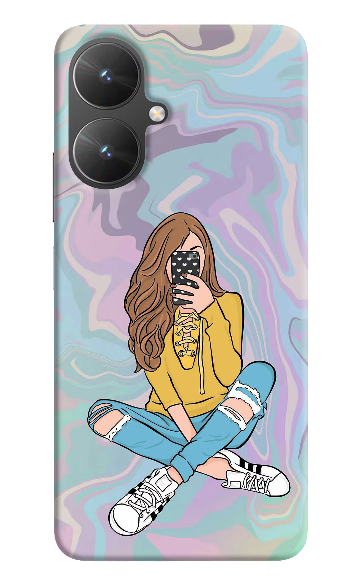 Selfie Girl Poco M6 5G Hard Case Back Cover by Casekaro