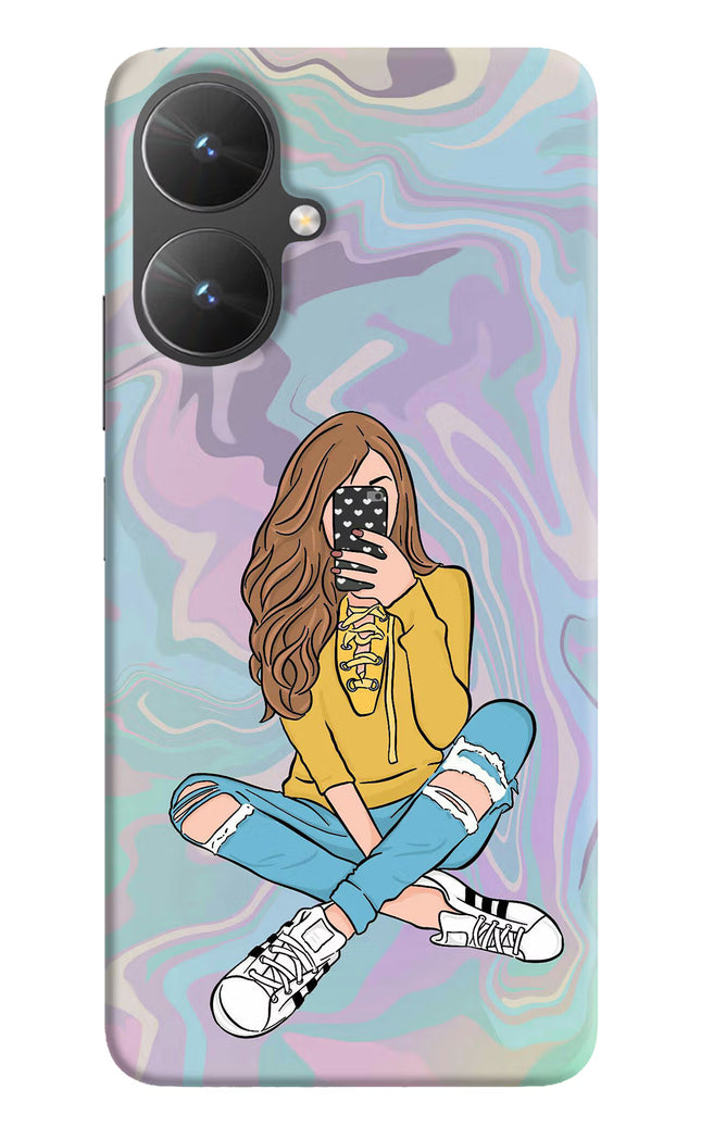 Selfie Girl Poco M6 5G Hard Case Back Cover by Casekaro