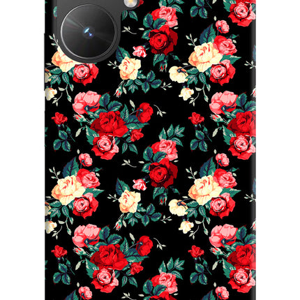 Rose Pattern Poco M6 5G Hard Case Back Cover by Casekaro