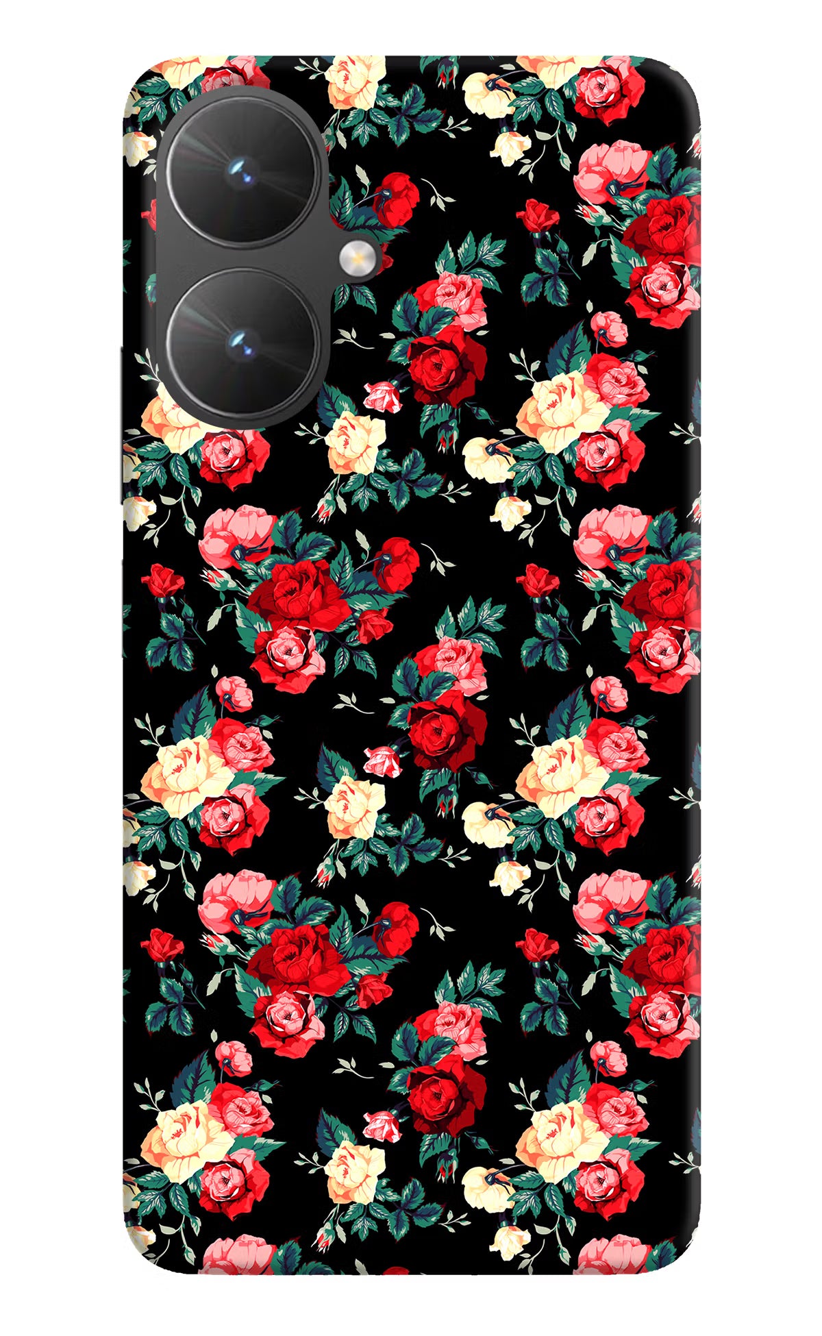 Rose Pattern Poco M6 5G Hard Case Back Cover by Casekaro