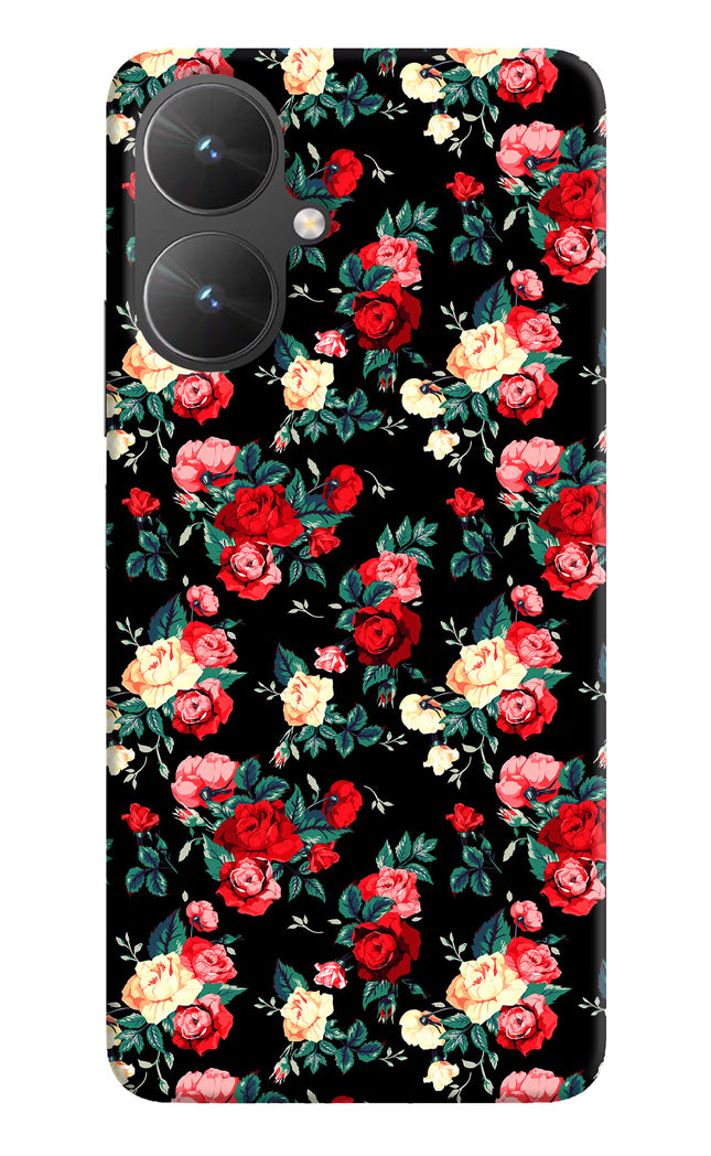 Rose Pattern Poco M6 5G Hard Case Back Cover by Casekaro
