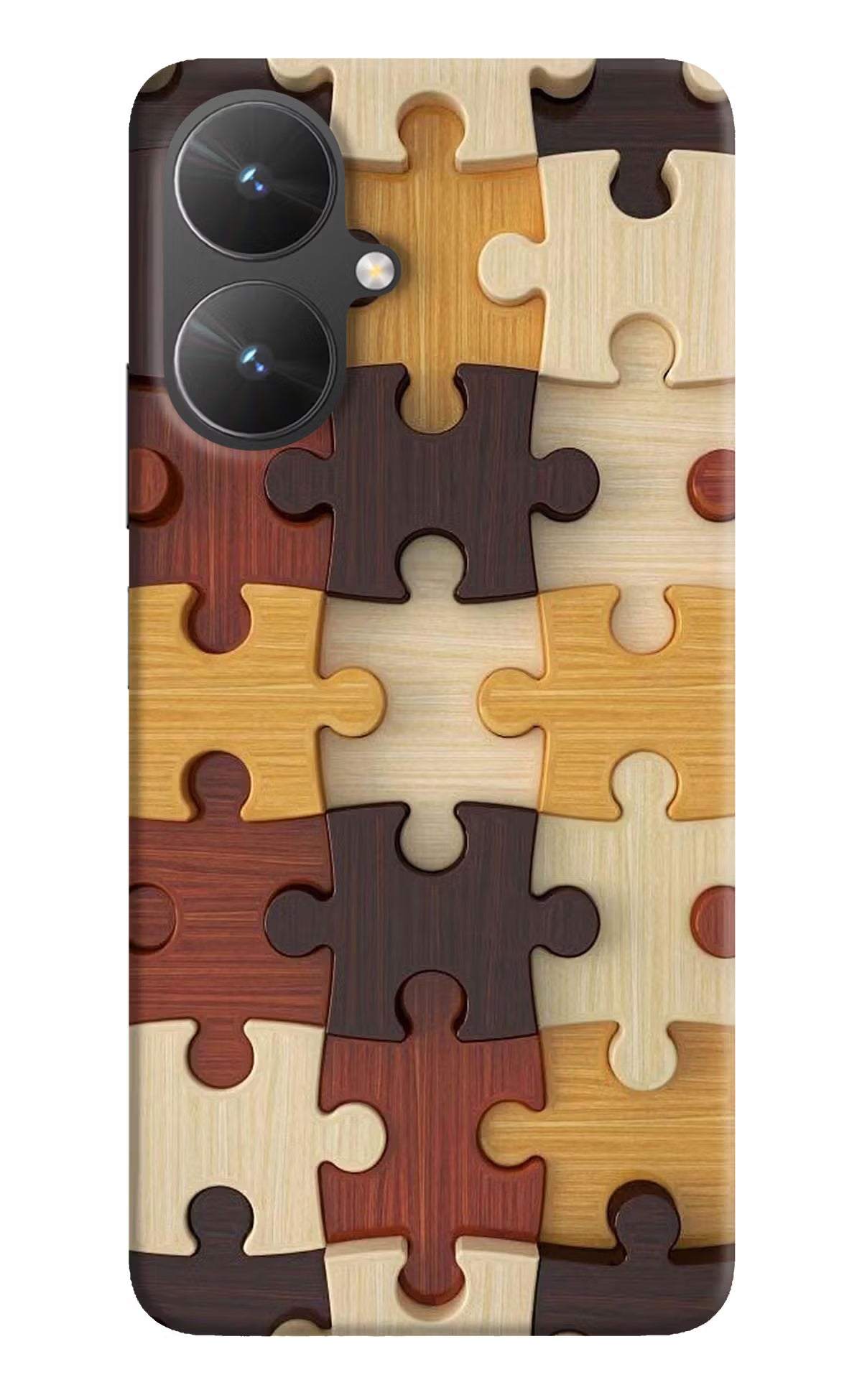 Wooden Puzzle Poco M6 5G Hard Case Back Cover by Casekaro
