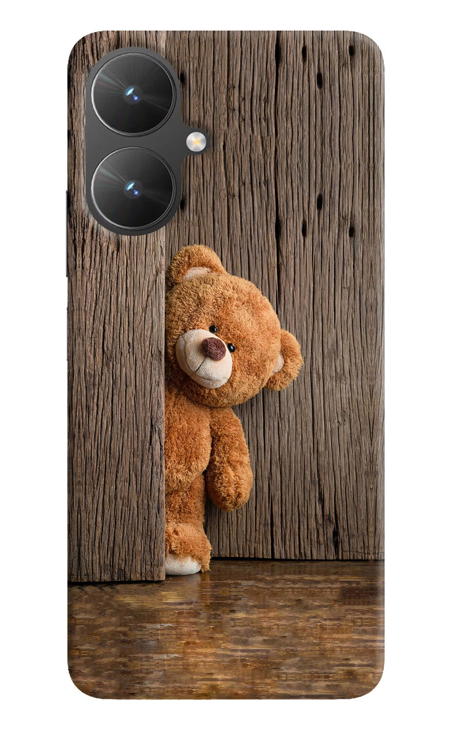 Teddy Wooden Poco M6 5G Back Cover, Hard case