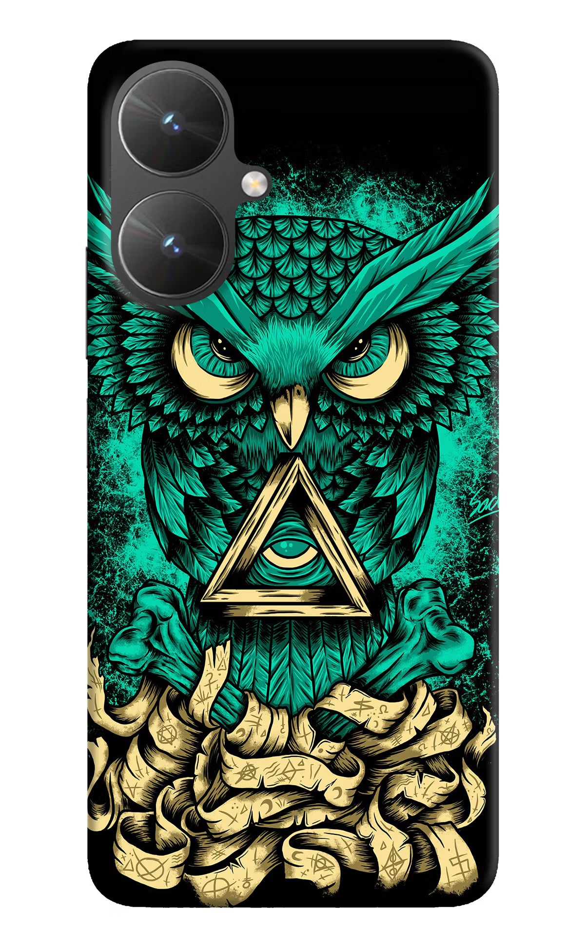 Green Owl Poco M6 5G Hard Case Back Cover by Casekaro