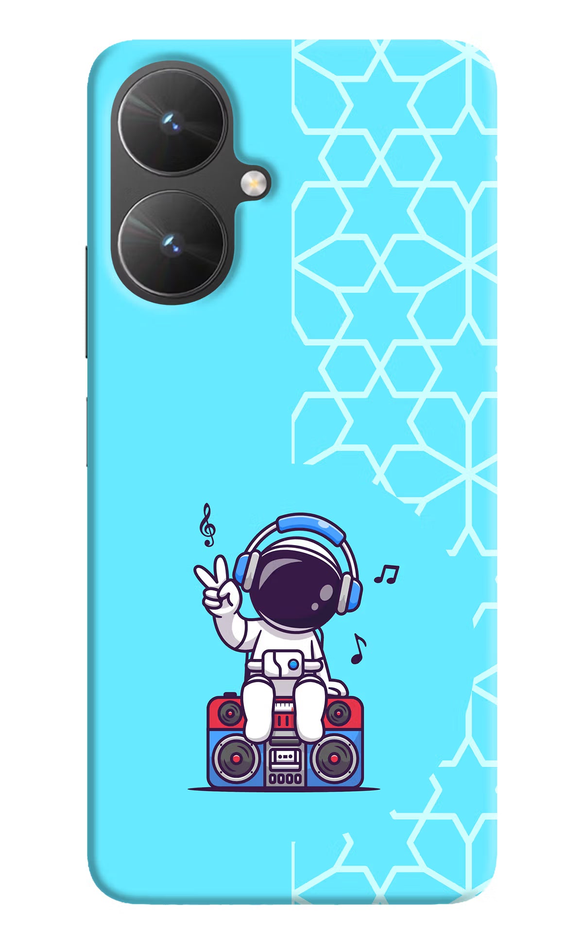 Cute Astronaut Chilling Poco M6 5G Hard Case Back Cover by Casekaro