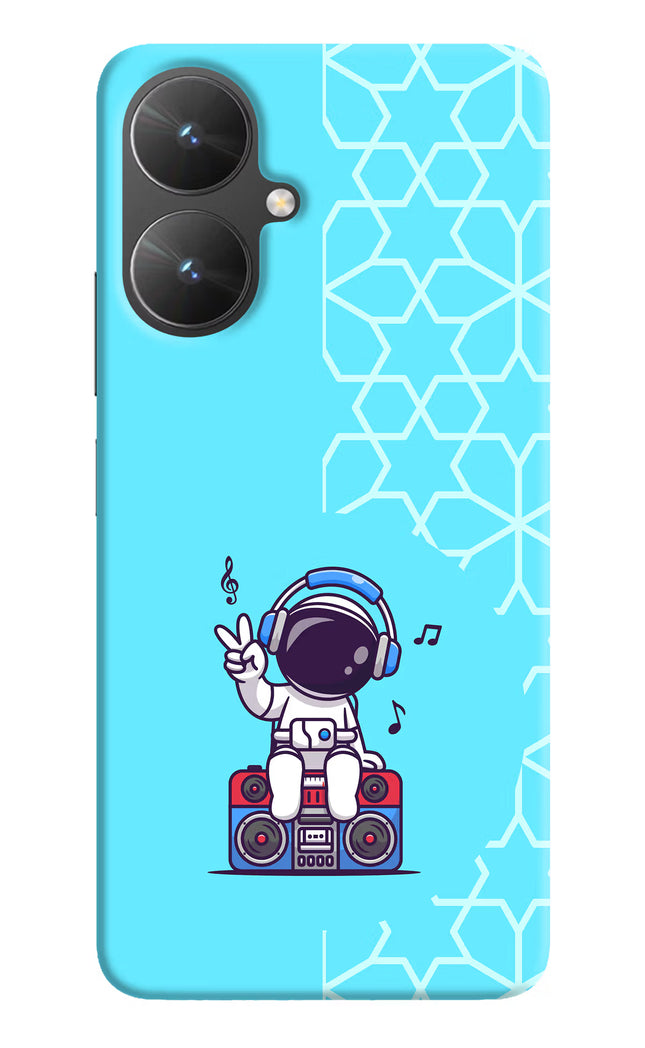 Cute Astronaut Chilling Poco M6 5G Hard Case Back Cover by Casekaro