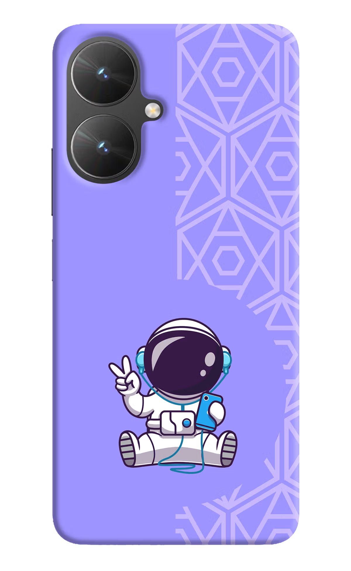 Cute Astronaut Chilling Poco M6 5G Hard Case Back Cover by Casekaro
