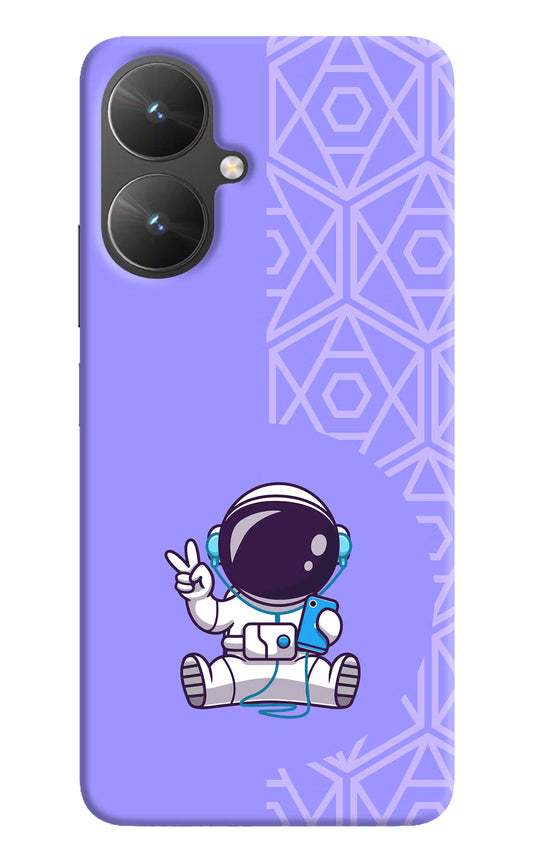 Cute Astronaut Chilling Poco M6 5G Hard Case Back Cover by Casekaro