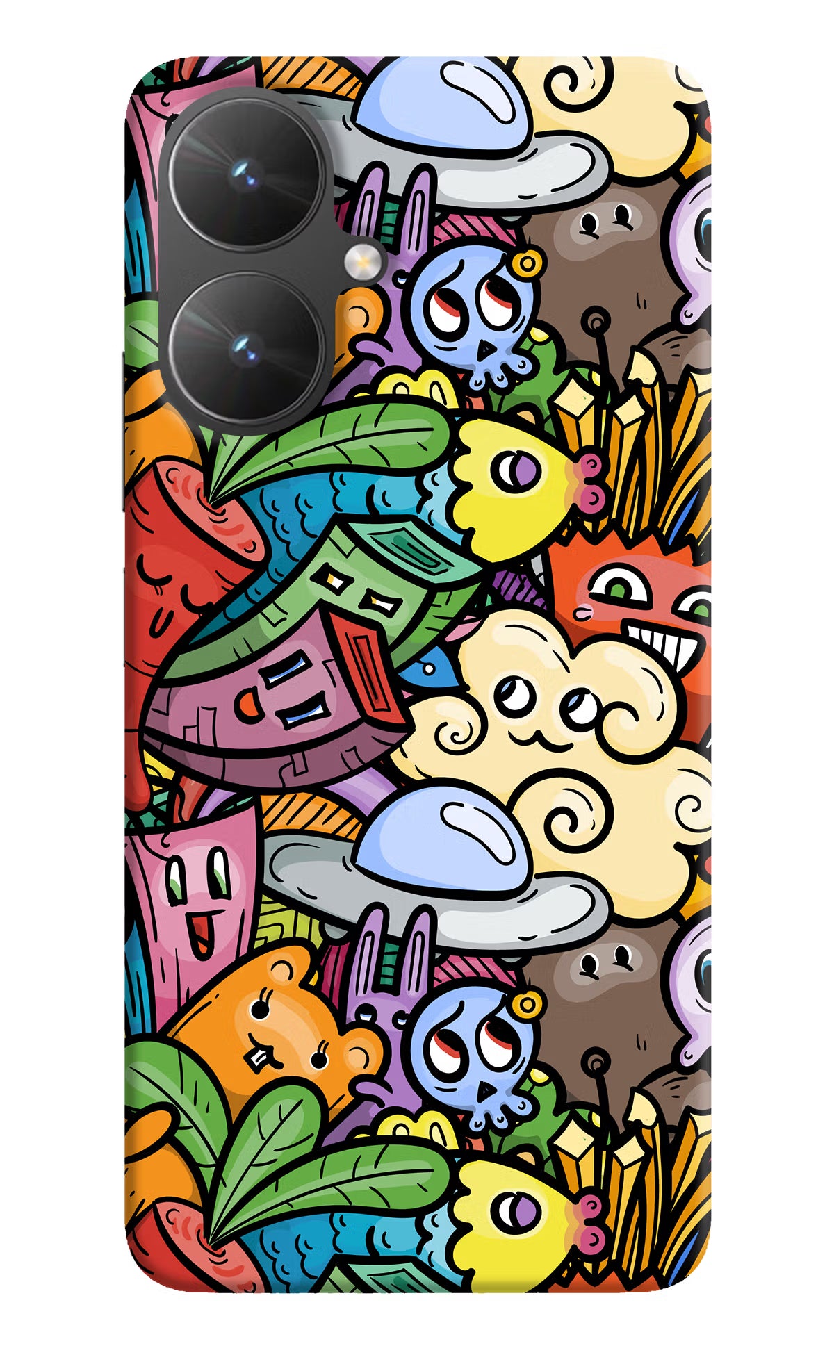 Veggie Doodle Poco M6 5G Hard Case Back Cover by Casekaro