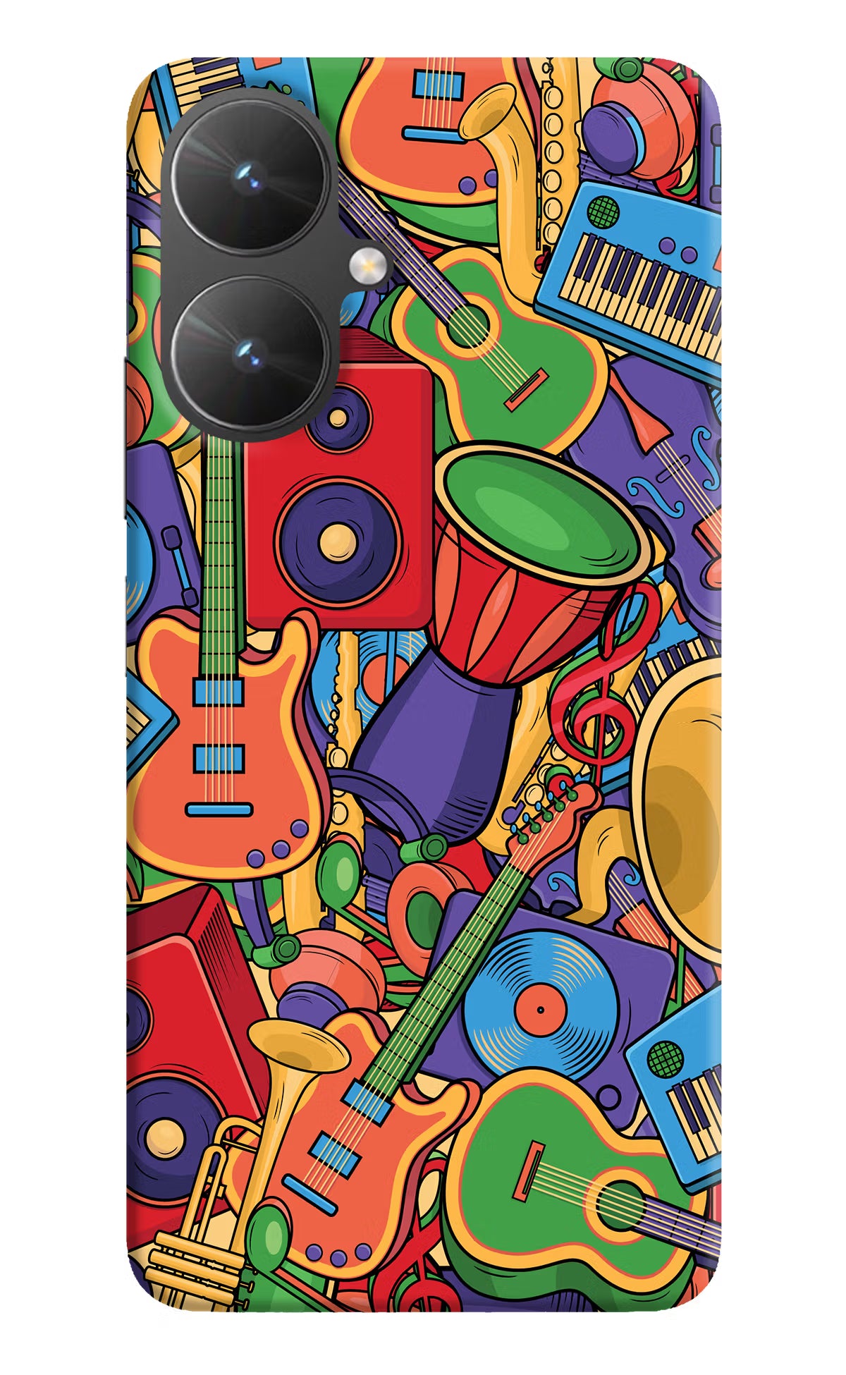 Music Instrument Doodle Poco M6 5G Hard Case Back Cover by Casekaro