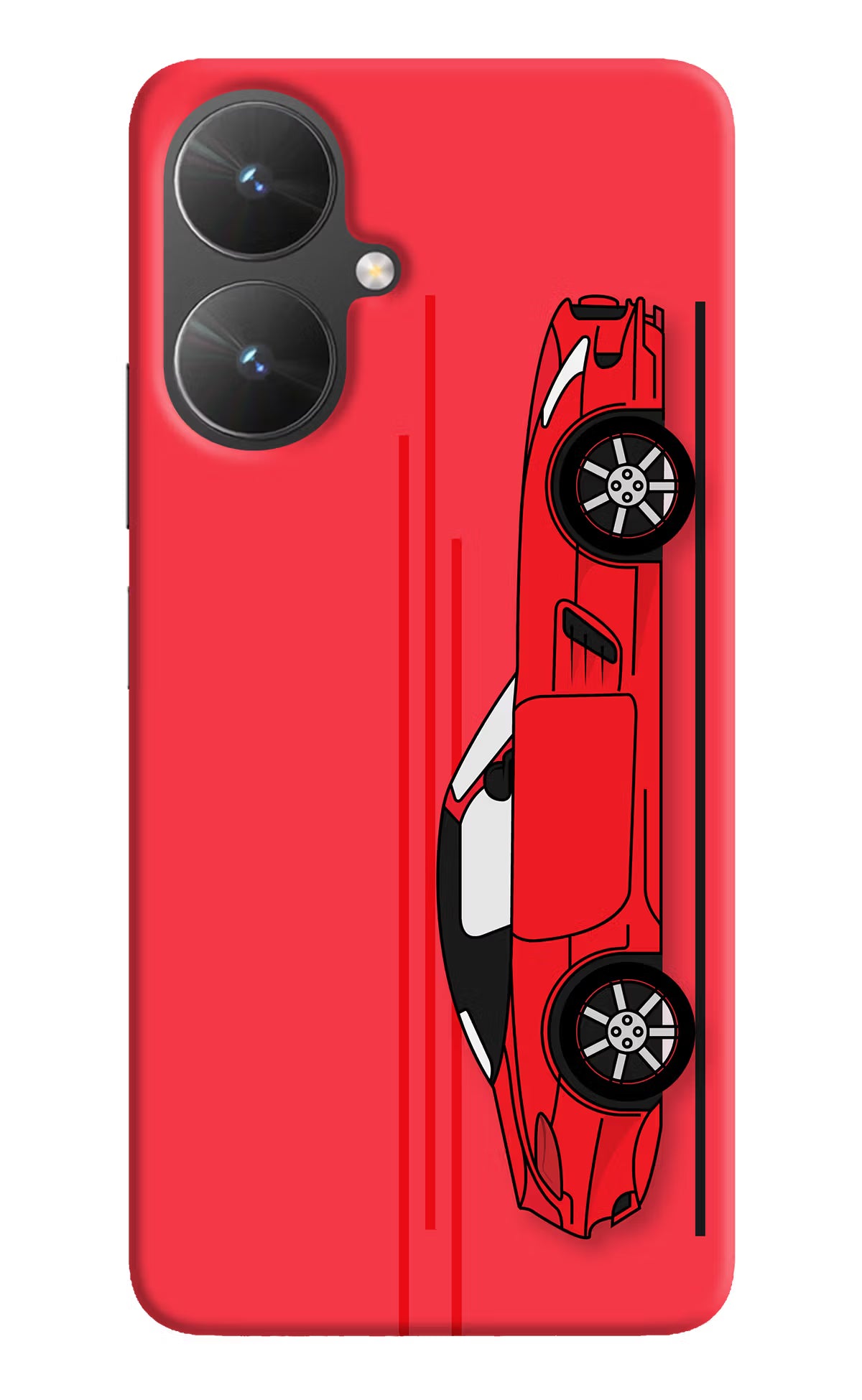 Red Velocity Poco M6 5G Hard Case Back Cover by Casekaro