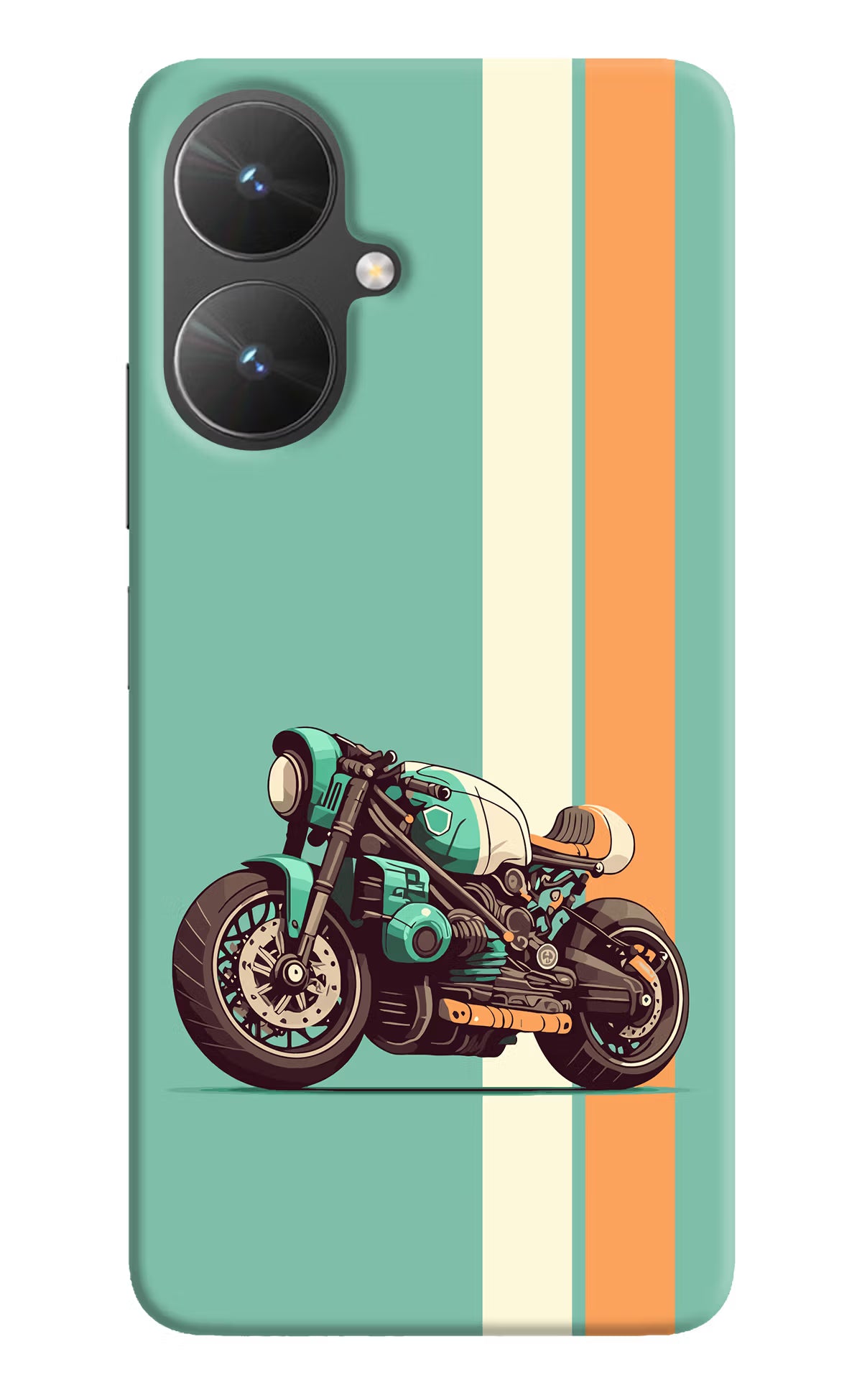 Striped Moto Drift Poco M6 5G Hard Case Back Cover by Casekaro