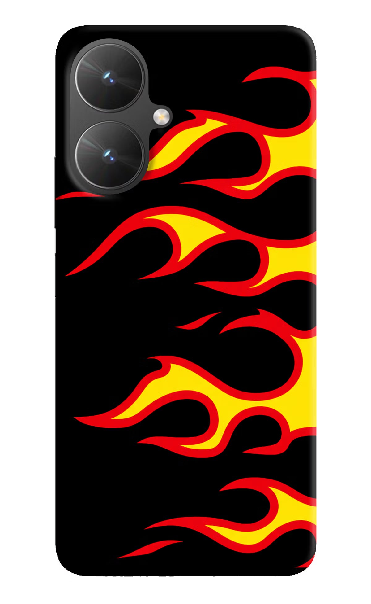 Side Sweep Flames Poco M6 5G Hard Case Back Cover by Casekaro