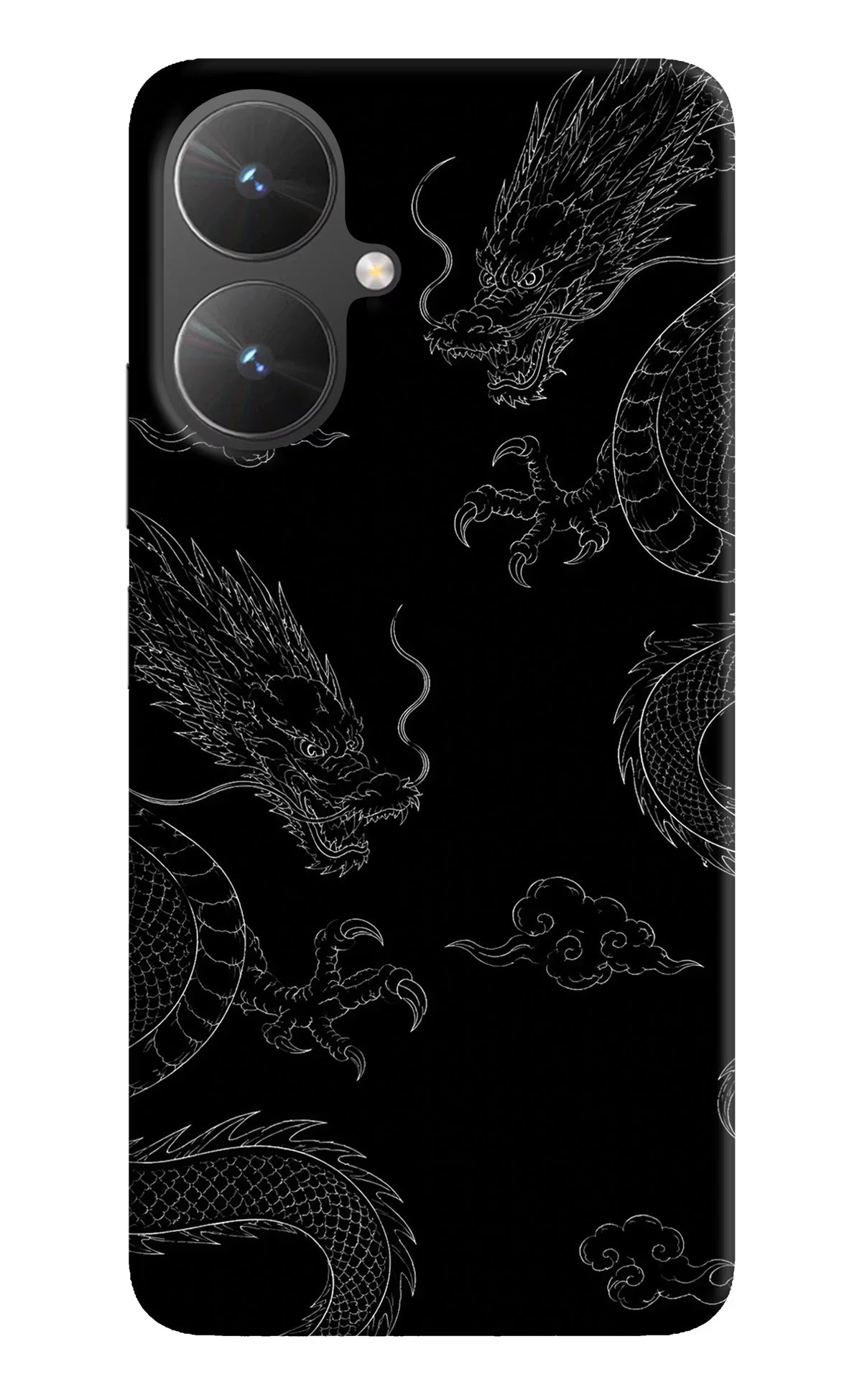 Twin Dragons Poco M6 5G Hard Case Back Cover by Casekaro