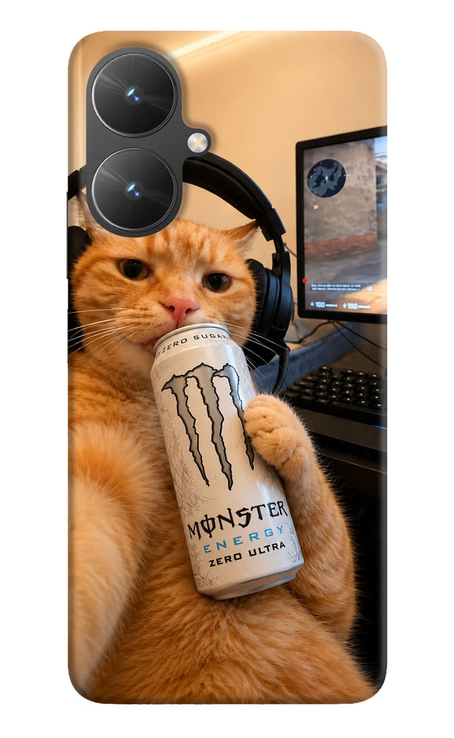 Gamer Cat Energy Poco M6 5G Hard Case Back Cover by Casekaro