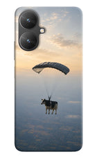 Skydiving Cow Poco M6 5G Hard Case Back Cover by Casekaro