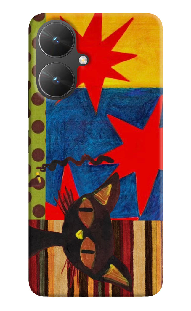 Pop Cat Poco M6 5G Hard Case Back Cover by Casekaro