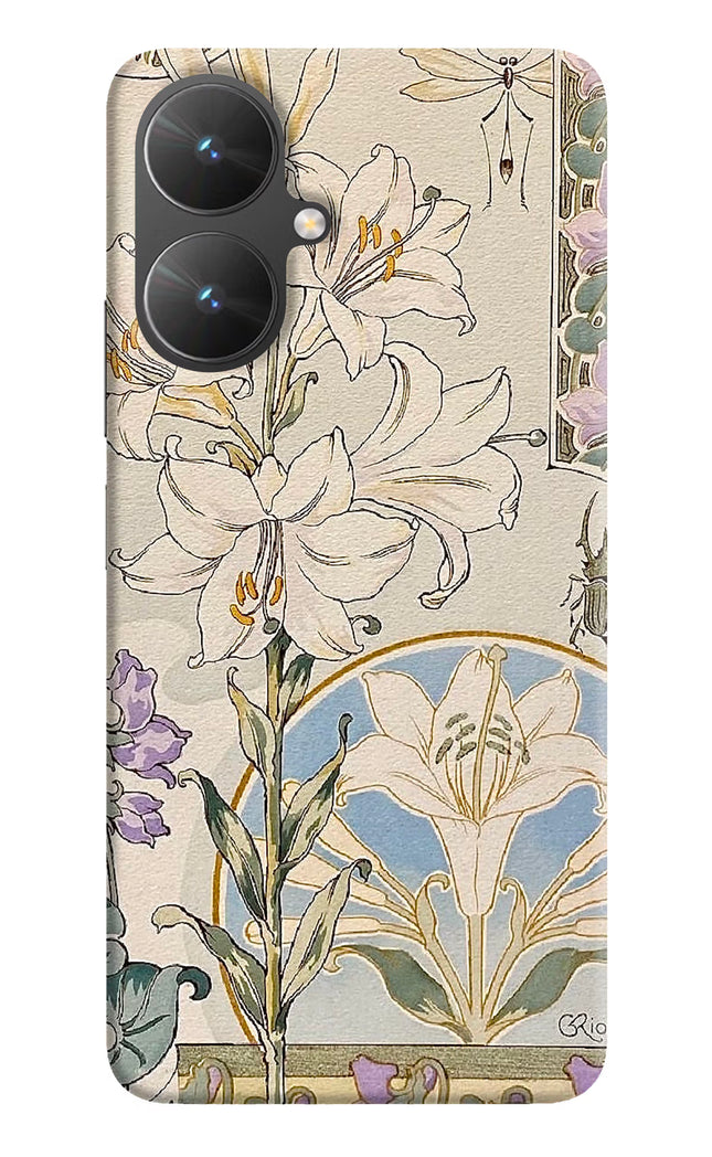 White Lily Poco M6 5G Hard Case Back Cover by Casekaro