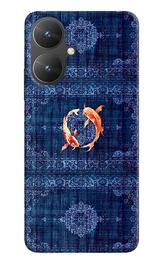 Koi Blue Poco M6 5G Hard Case Back Cover by Casekaro