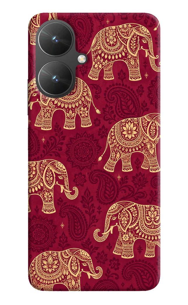Maroon Elephant Poco M6 5G Hard Case Back Cover by Casekaro