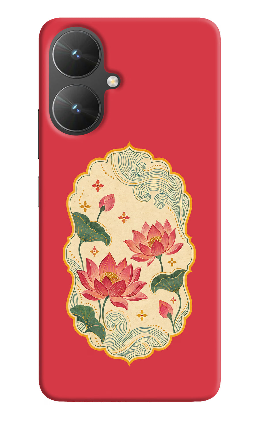 Pink Lotus Poco M6 5G Back Cover, Hard case