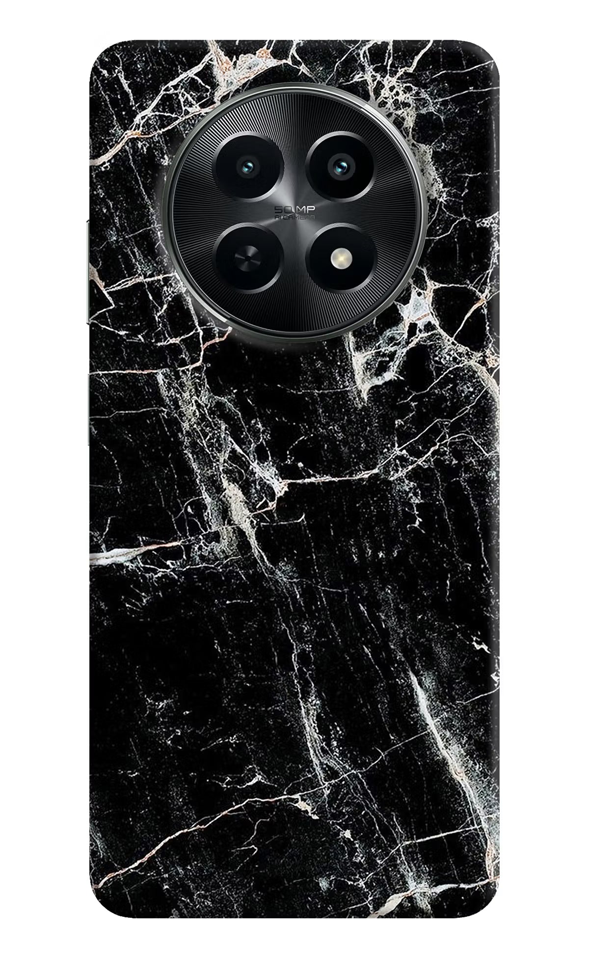 Black Marble Texture Realme C65 5G Hard Case Back Cover by Casekaro