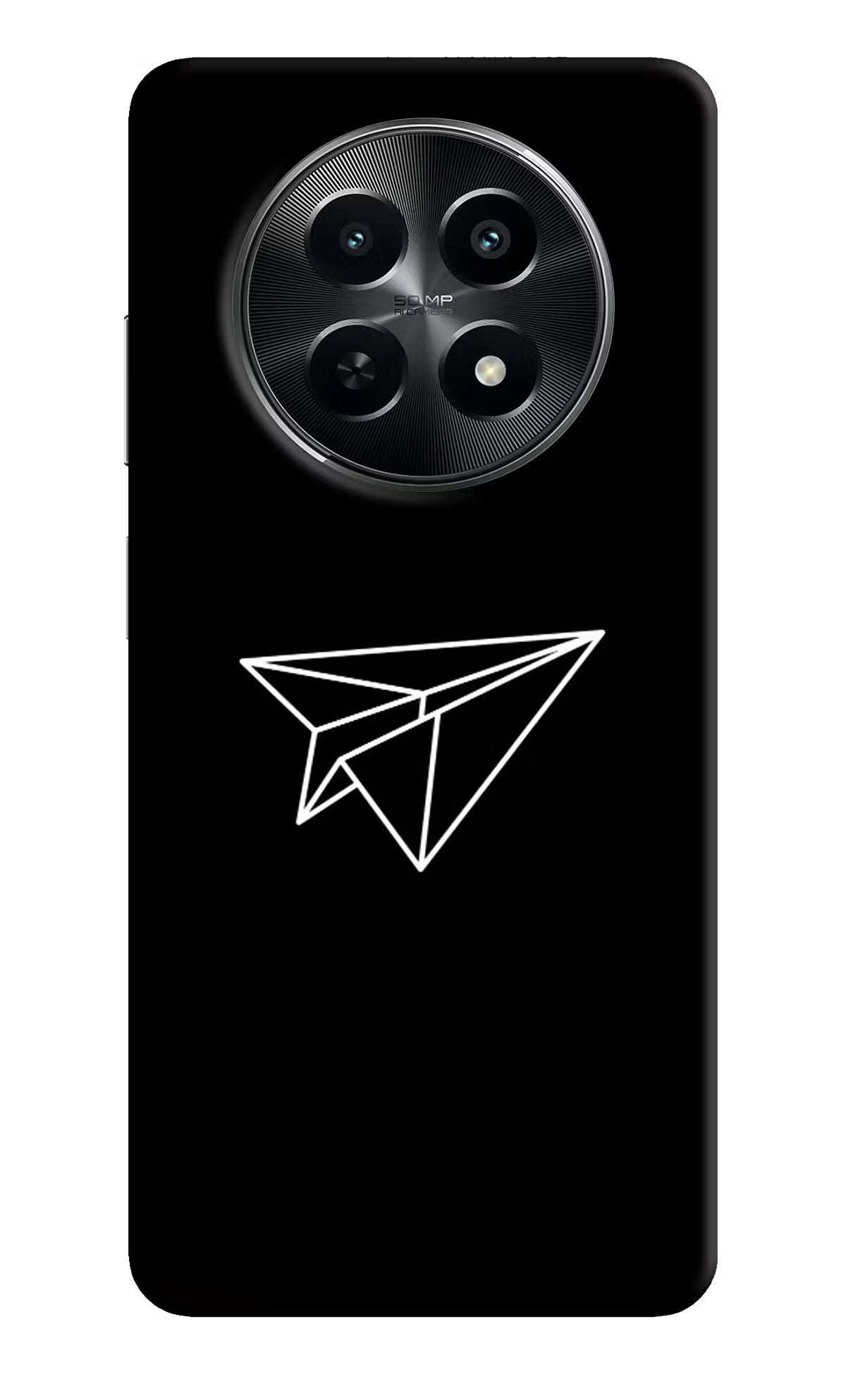 Paper Plane White Realme C65 5G Hard Case Back Cover by Casekaro