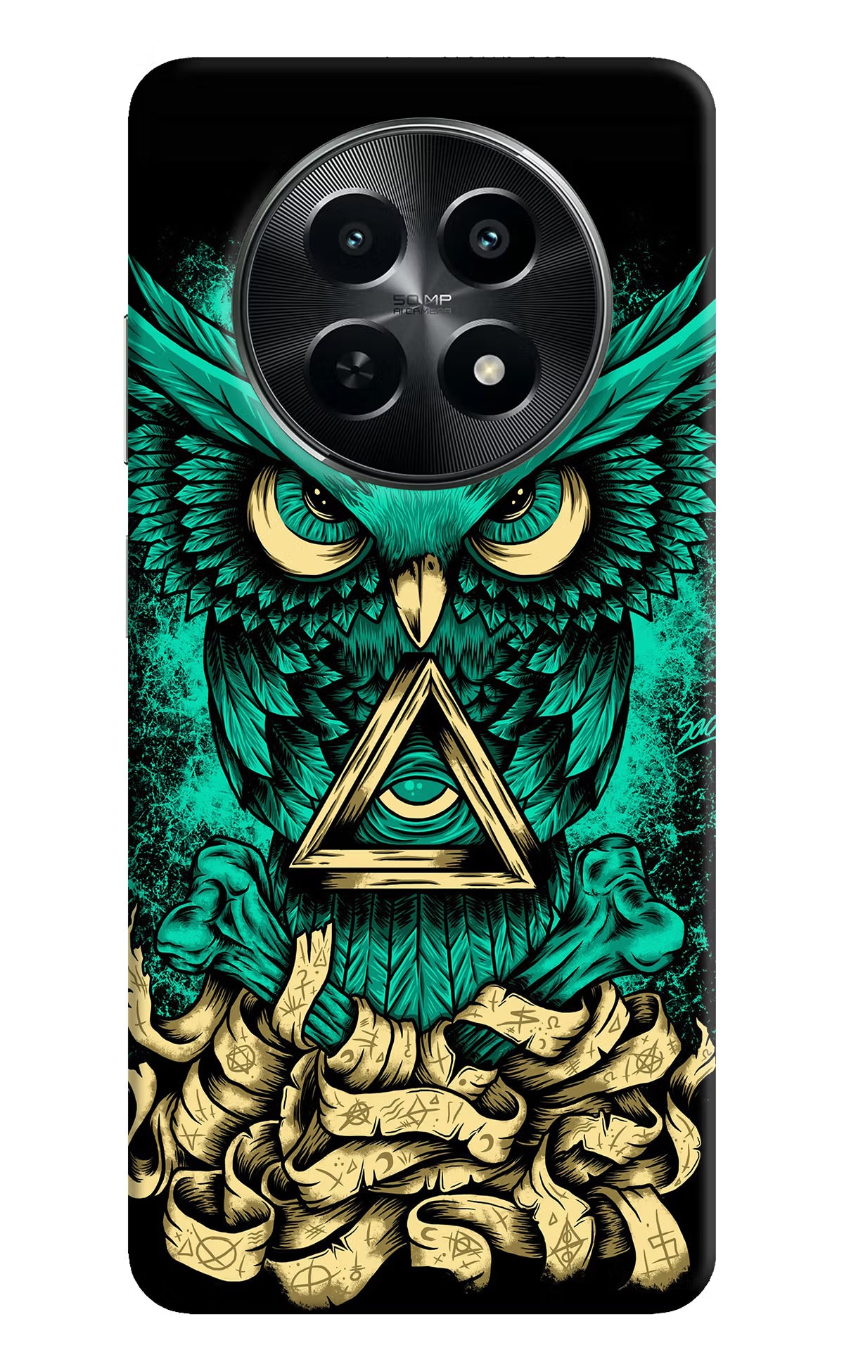 Green Owl Realme C65 5G Hard Case Back Cover by Casekaro