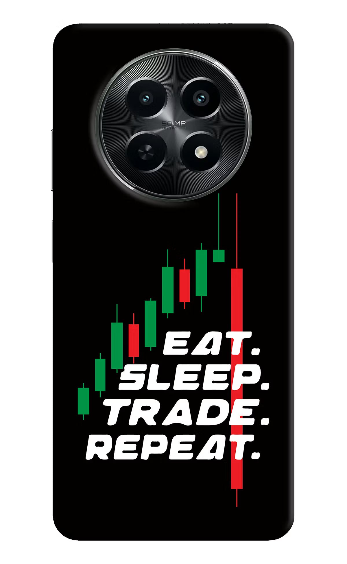 Eat Sleep Trade Repeat Realme C65 5G Hard Case Back Cover by Casekaro