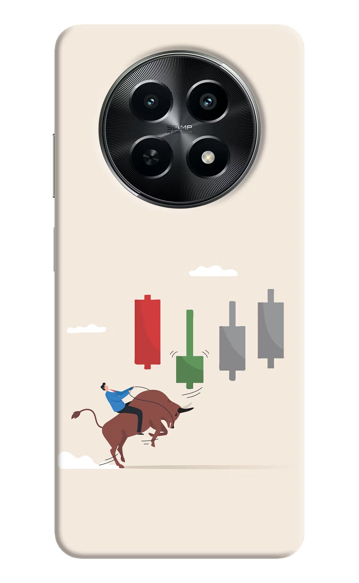 Bull Trading Momentum Realme C65 5G Hard Case Back Cover by Casekaro