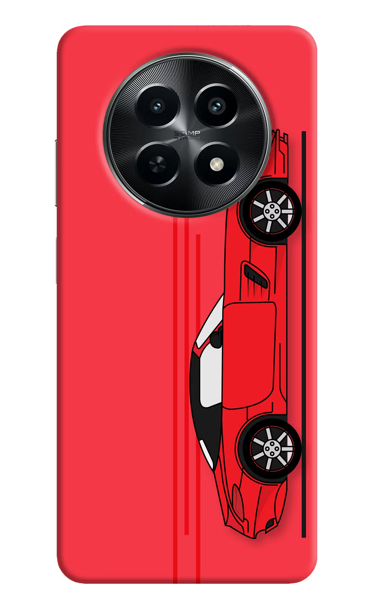 Red Velocity Realme C65 5G Hard Case Back Cover by Casekaro