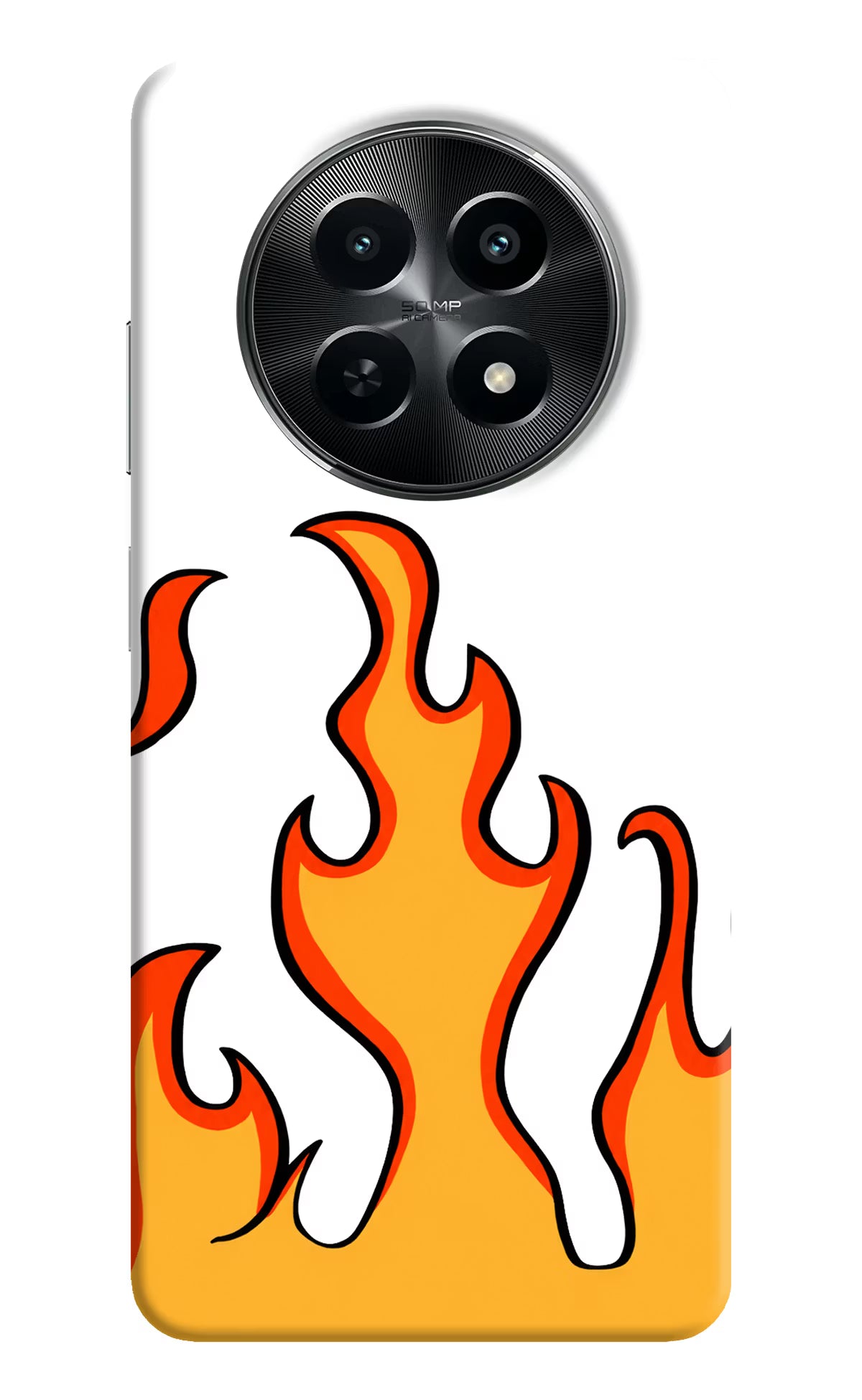 Fired Up – White Realme C65 5G Hard Case Back Cover by Casekaro