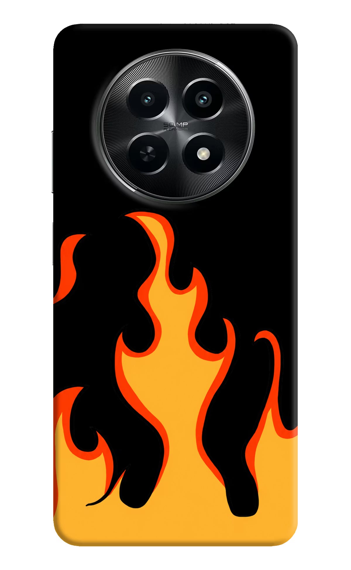 Fired Up – Black Realme C65 5G Hard Case Back Cover by Casekaro