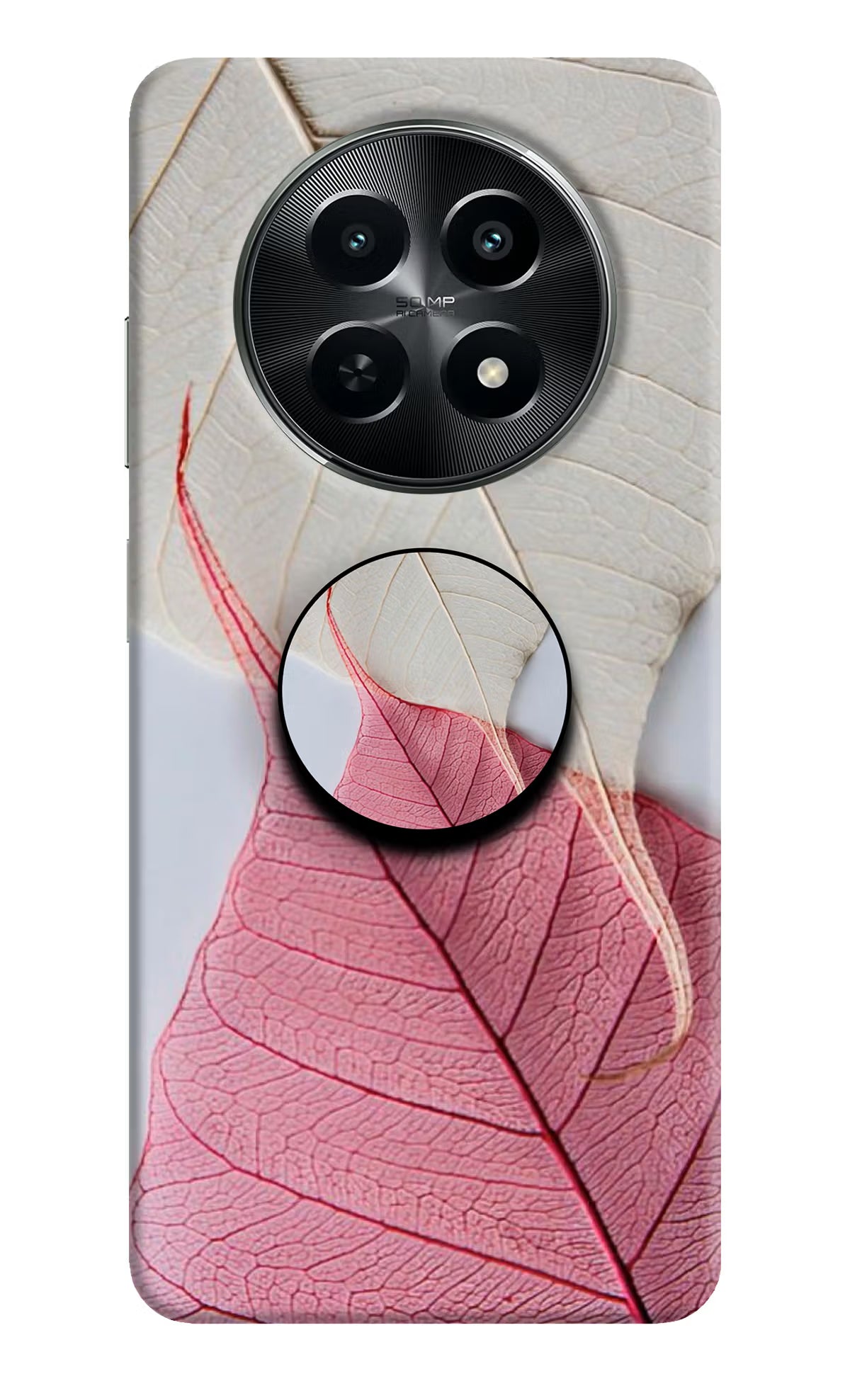 White Pink Leaf Realme C65 5G Pop Case by Casekaro